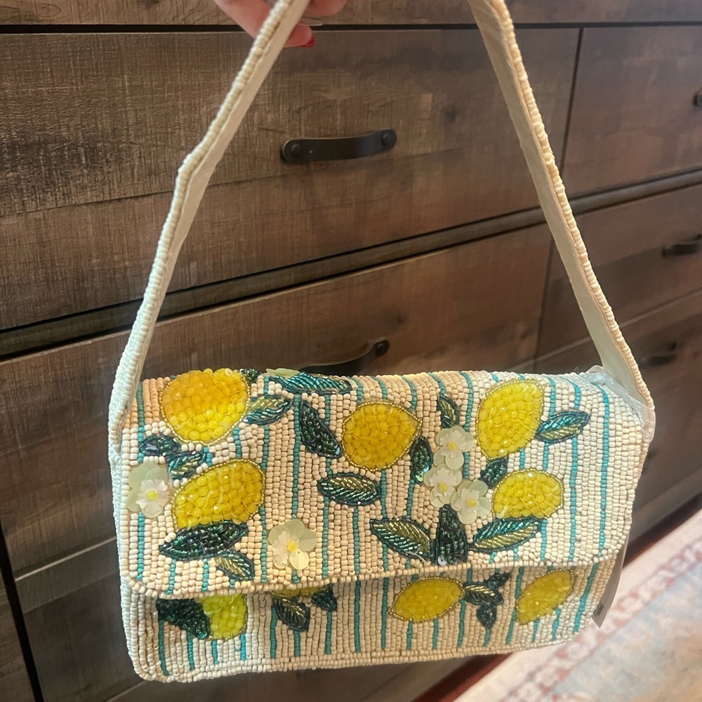 Lemon Beaded Bag